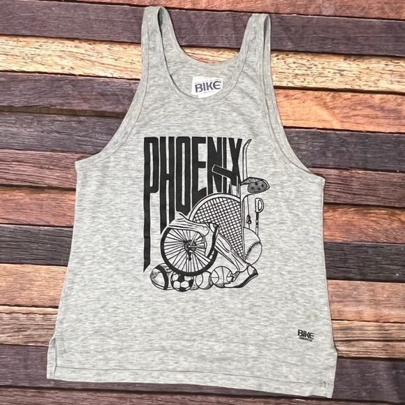 Vintage Phoenix Sports 1980s Gray Tank Top 80s Single Stitch Tshirt - Picture 1 of 6